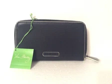 Vera Bradley Wallet Faux Leather Full Zip Around Accordion Black 14323-481 NWT