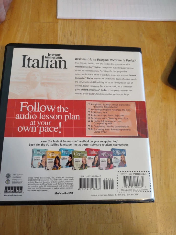 Windows 95: programa de instrucciones de audio italiano inmersión instantánea Foto 2 de 4