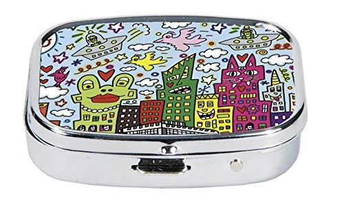 FRIDOLIN James Rizzi Pillendose Pillendöschen aus Metall Dose für Tabletten *My New York*