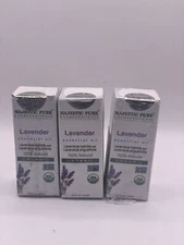 3-Pack Majestic Pure Lavender Essential Oil 0.3oz Organic