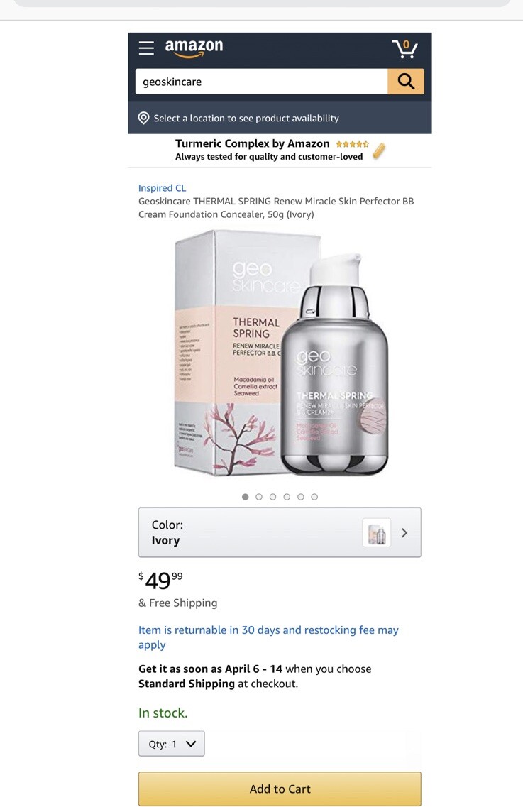 Geoskincare Thermal Spring Renew Miracl Skin Perfecto r B.B Cream2