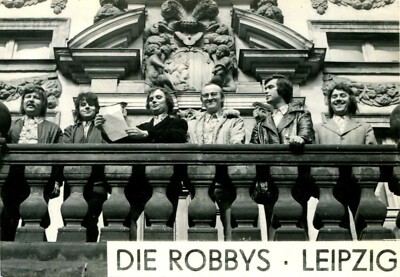 Autograph card/photo The Robbys circa 1970? Rock Pop Leipzig - without autographs 
