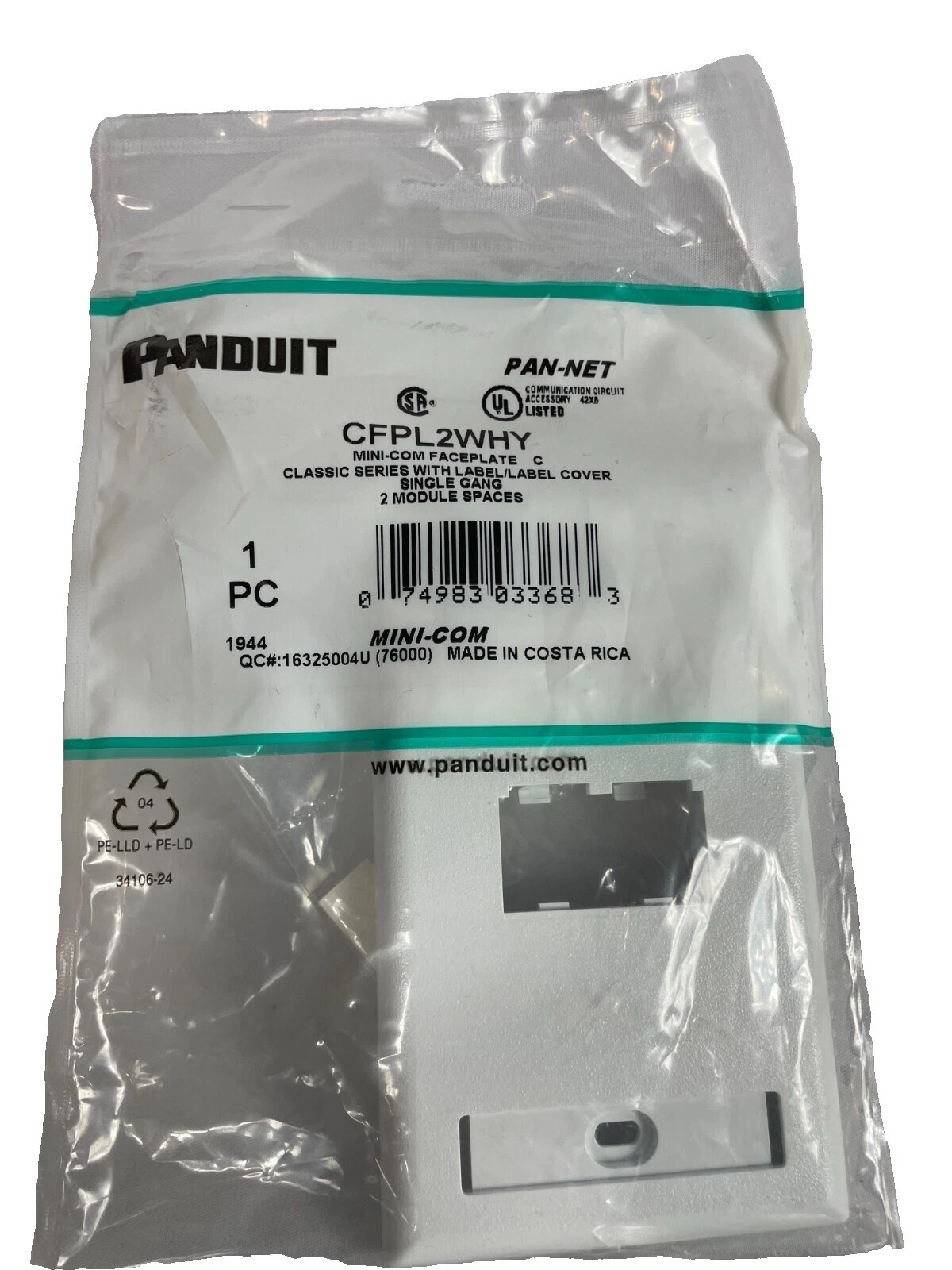Panduit Networking Cable Wall Plates Plates