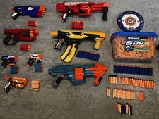 nerf gun lot used guns And LOTS OF AMMUNITION AND DARTS. Multiple Nerf Guns.