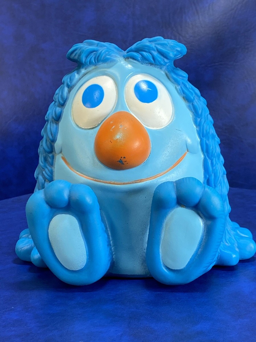 Simba Baby Uhr プラスチック トイ BLUE-BOX 1981 Vtg 1978 Gabriel CBS Toys Friendly Blue Monster Squeak Baby Kids