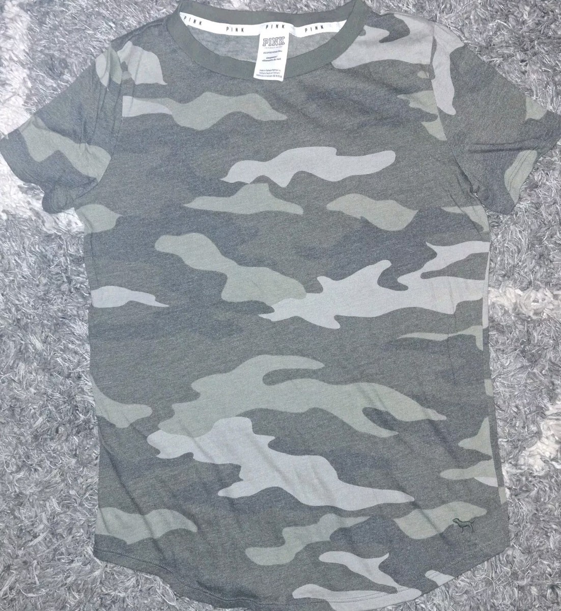 T-shirt Manches Longues Victoria’s Secret PINK – Camo Thermo, Neuf Avec Étiquettes
