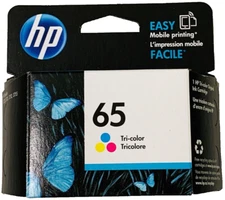 New Genuine HP 65 Color Ink Cartridge Bag DeskJet 3755 3758