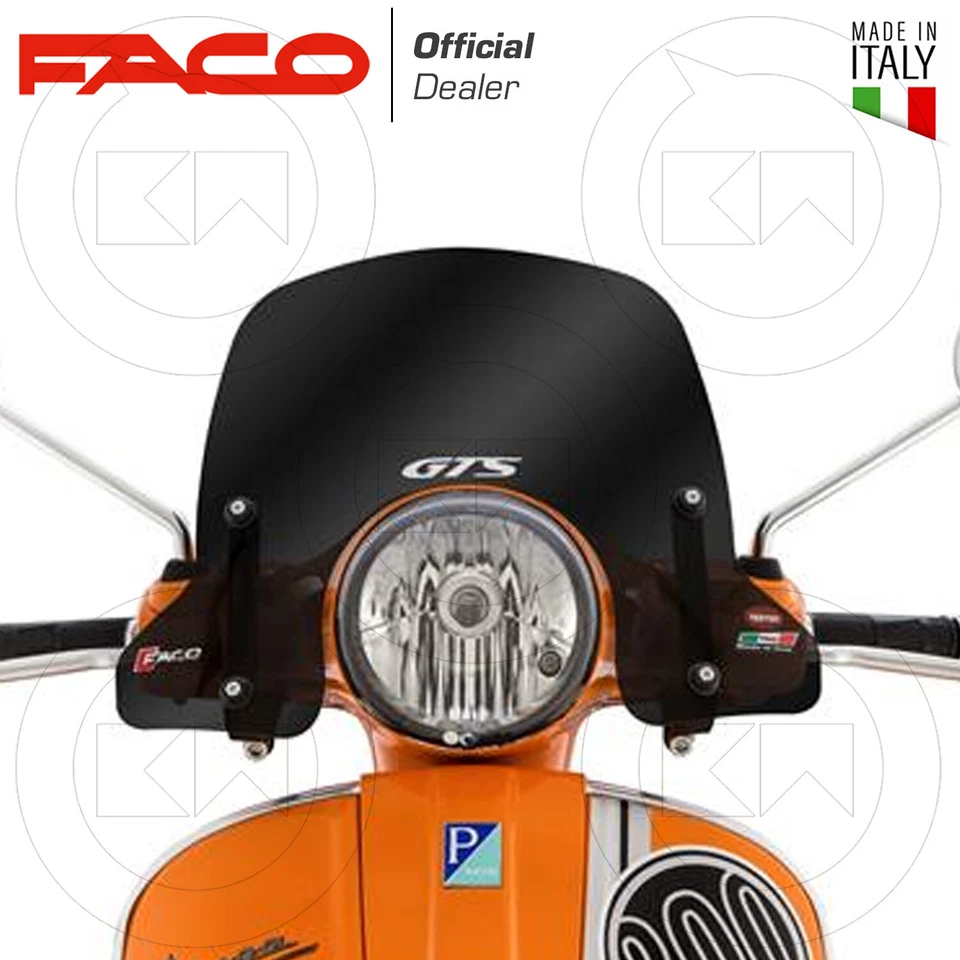 CUPOLINO SPORT SCURO FUME' FACO BASSO PER PIAGGIO VESPA GTS 125 - 250 - 300 - Imagen 2 de 3