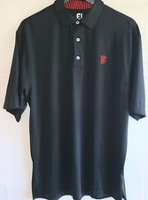 Footjoy Mens Large Short Sleeve Golf Polo Shirt Black