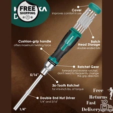 Screwdriver Set 16-in-1 Ratcheting Screwdriver, Driver Multi Bit All in One