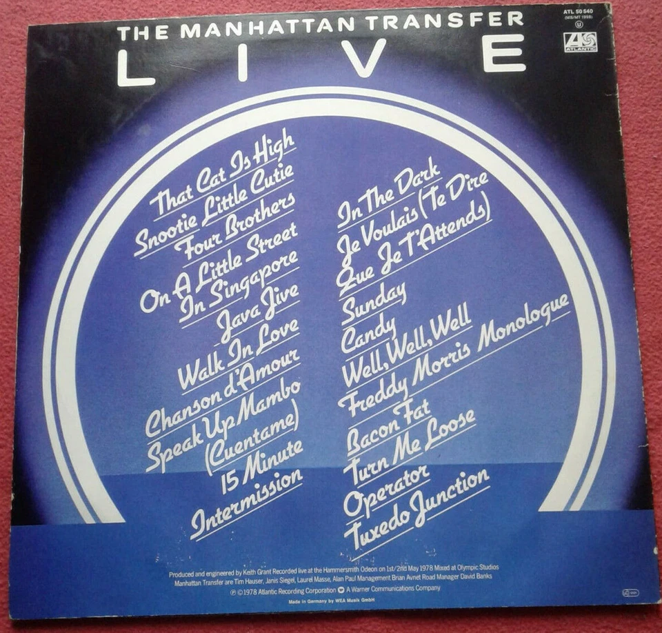 The Manhattan Transfer / Live LP Vinyl 1978 That Cat Is High / In Singapore uvm - Bild 2 von 2