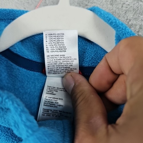The North Face giacca pile donna taglia S blu 1/4 zip leggera logo esterno - Foto 6 di 10