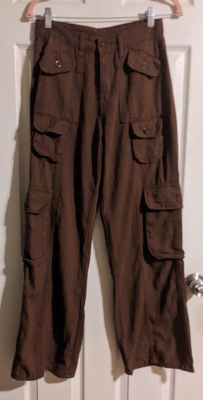 Brown Cargo Pants S Cotton Blend Fall Staple Y2K Casual-image