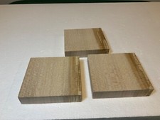 Lot of 3 Quarter Sawn Sycamore Blanks, Turning/Carving/Crafts 4  x4  x15/16  . 13H