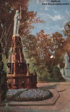 Vintage Postcard Der Rolandbrunmen Monument Statue Berlin Germany Oilette Raphae