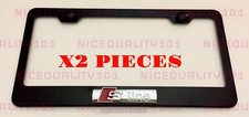 2x 3d S Line Stainless Steel Metal Black License Plate Frame Holder