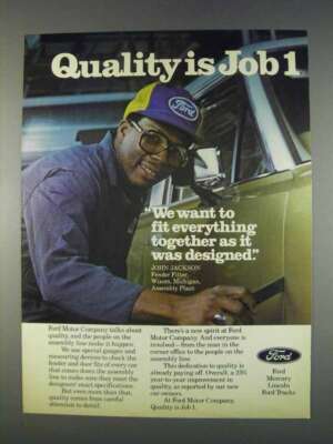 1982 Ford Motor company Ad - Quality is Job 1 | eBay