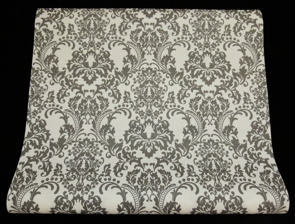 "9647-31-) Ornament Vliestapete \"Colourtec\" Grau GroßRolle 1,06M X 10,05M"-image