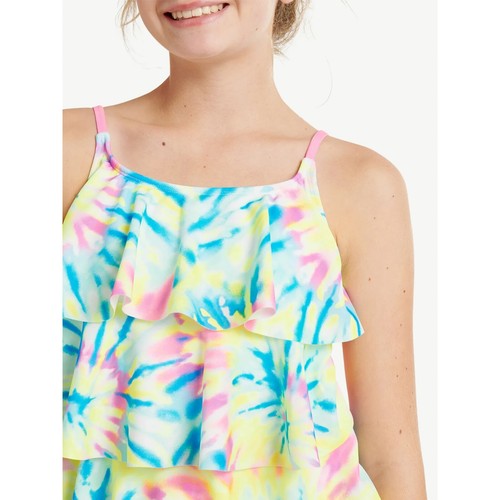 NWT New Justice Girls 2 Piece Halter Terry Bikini Ruffle Tankini Swimsuit XS M L - Picture 11 of 29