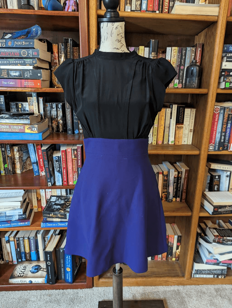 Miu Miu black and purple silk and wool mini dress sz 40it