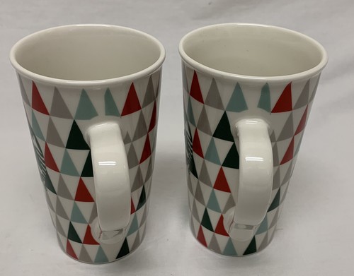 Set of 2 Starbucks Christmas Tree Mug Cup 16oz Seattle WA. Coffee Tea Xmas - Picture 5 of 6