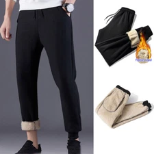 Men Jogging Sweatpants Thick Fleece Lined Winter Warm Sport Gyms Plus Size