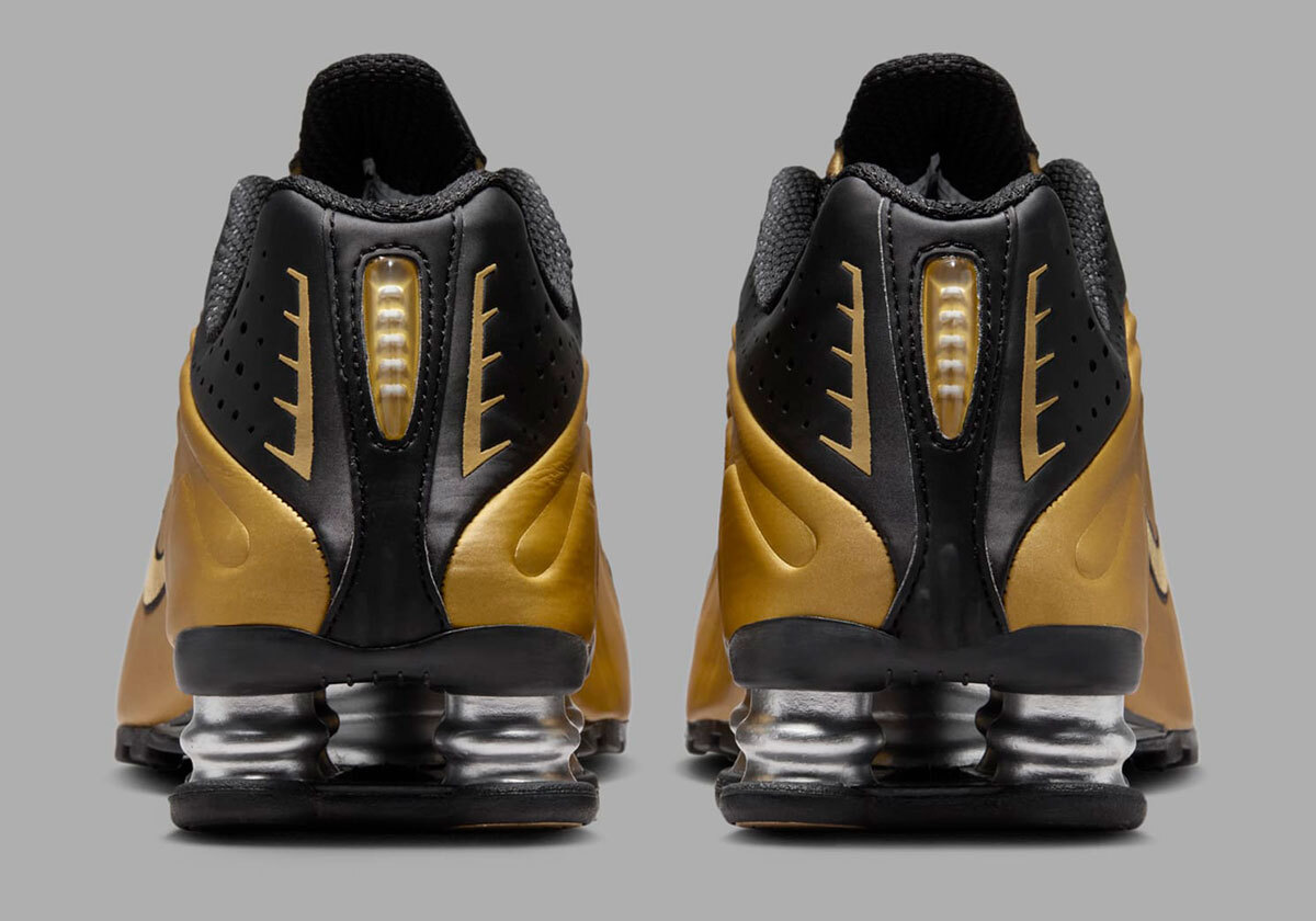 Size 9 - Nike Shox R4 Black Metallic Gold W for sale online 