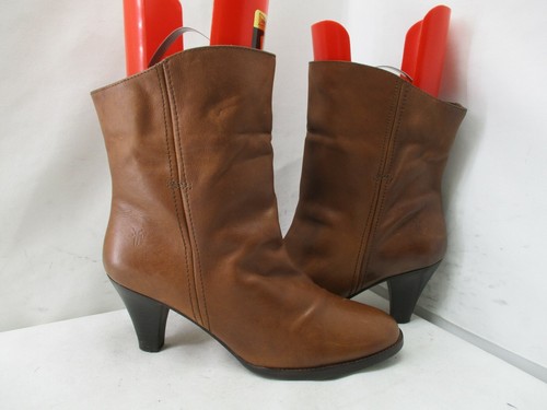Frye Brown Leather Slip On High Heel 