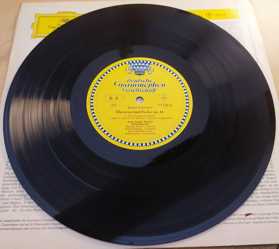 FRANKL Peter PIANO DGG TULIPS LPE 17132 MONO only- SCHUMANN QUINTET - PAUK QUART - Photo 3/4