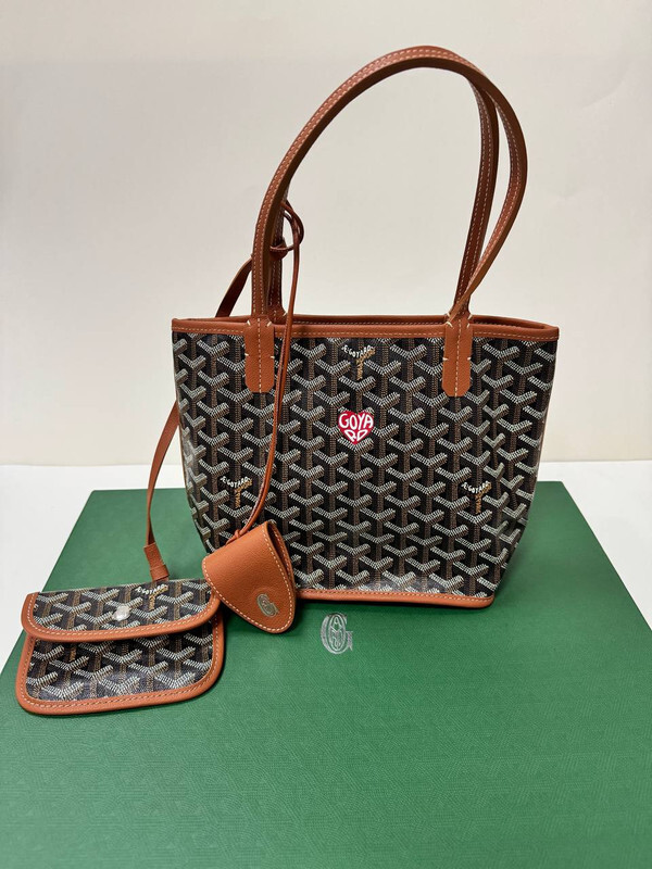 Goyard Anjou Mini Brown Customized Heart Rare | eBay