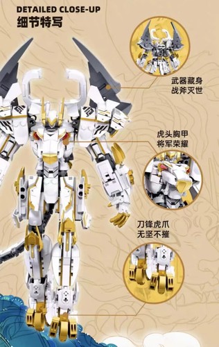 SLUBAN M38-B1236 Classic of Mountains and Seas Mecha Blue Dragon and White Tiger - Picture 5 of 5