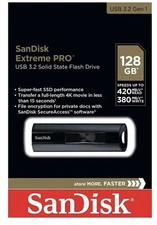 SanDisk 128GB EXTREME PRO USB 3.2 420MB/s SDCZ880-128G SSD Flash Drive Retail