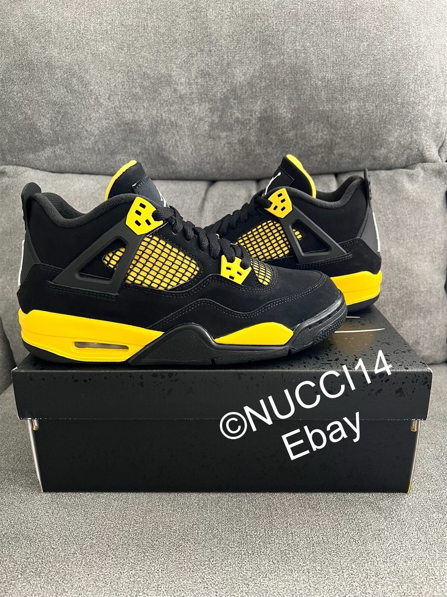 Size 6Y - Nike Air Jordan 4 Retro Thunder Yellow Black 2023