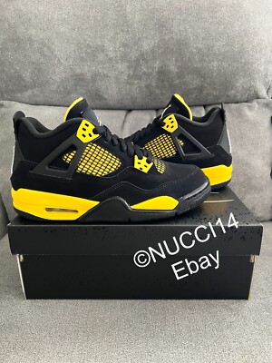 BSB　Air Jordan 4 ブラック/イエロー JORDAN BRAND AIR JORDAN 4 RETRO GS BLACK/WHITE-TOUR YELLOW