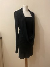 Leatitia Mem Womens Body con Dress Size10/12 Black Stretch Jersey