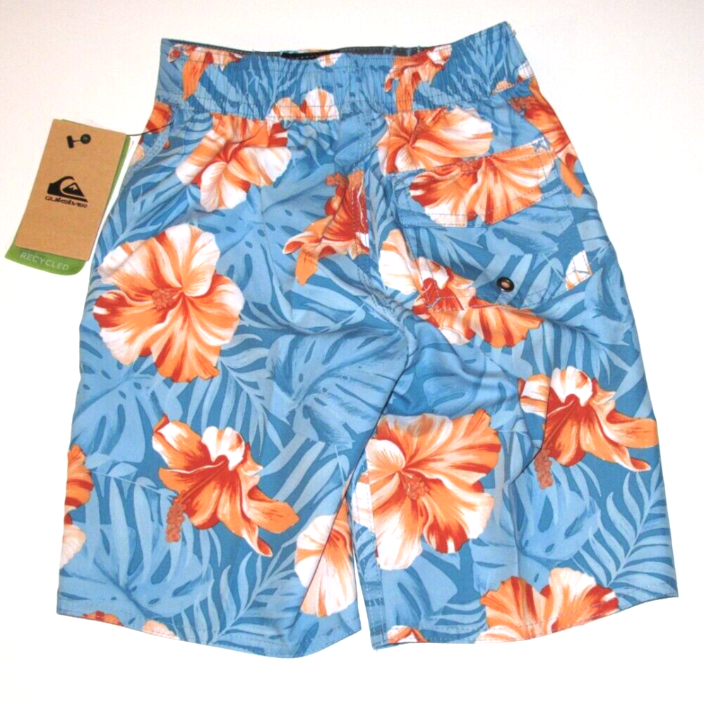 Quiksilver Little Boy's 5 Board Shorts Everyday Floral Blue Orange