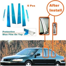 Stainless Steel Chrome Door Pillar Posts Covers Trims For 1998-2002 Honda Accord