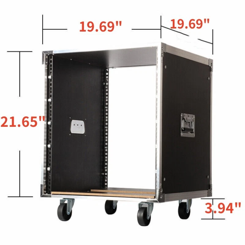 12U Mobile Server Rack Audio & Video Stage Stereo Equipment Storage Cabinet 19in - Image 2 of 4