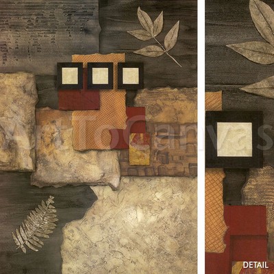 30W''x40H'' DESIGNER FOLIAGE II by NORM OLSON - LEAVES FALL COLORS COLLAGE CANVAS