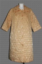 VTG GAYMODE Penneys Gold Shimmery Stars Moons Lined Quilted Robe Wm's L/XL WORN 