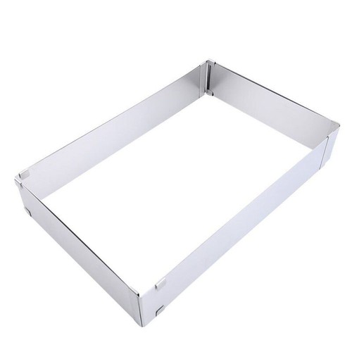 Edelstahl Verstellbar Backrahmen eckig 5cm hoch Torten Kuchen Ring stufenlos DE - Bild 11 von 12