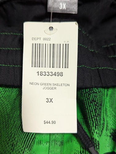 Hot Topic Green Skeleton Jogger Pants 3XL Women's Plus Size New - Picture 6 of 8