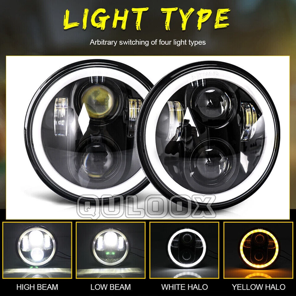 Round 5.75" 5-3/4" LED Hi/Lo Headlights for Ford Ranchero Gran Torino 1965-1976 Foto 4 de 4