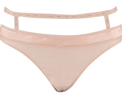 CHANTAL THOMASS Beige Troublante Striped Thong Size L BNWT