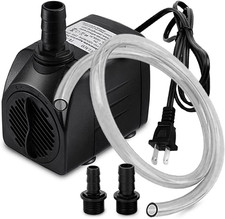400GPH Submersible Water Pump 25W Aquarium Fountain Pond 5ft Tubing Quiet