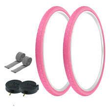 PRO TIRES 700 x 40 Pink P-1134 W/ HEAVYDUTY TUBES RIM STRIPS 48mm Schrader
