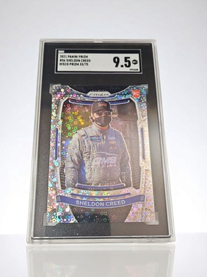 🔥Sheldon Creed 2021 Panini Prizm Racing NASCAR #56 RC SILVER DISCO 33/75 SG 9.5