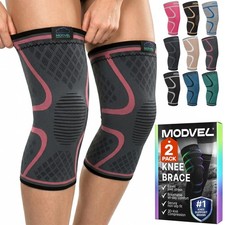 Modvel 2 Pack Knee Brace Compression Sleeve for Men  Women