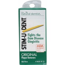 Stim-U-Dent Plaque Removers 3 Packs of 4x25 300 Count Pack 1 , Green