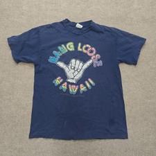 Hang Loose Hawaii Men's T Shirt Size L Graphic Tee Vintage Blue